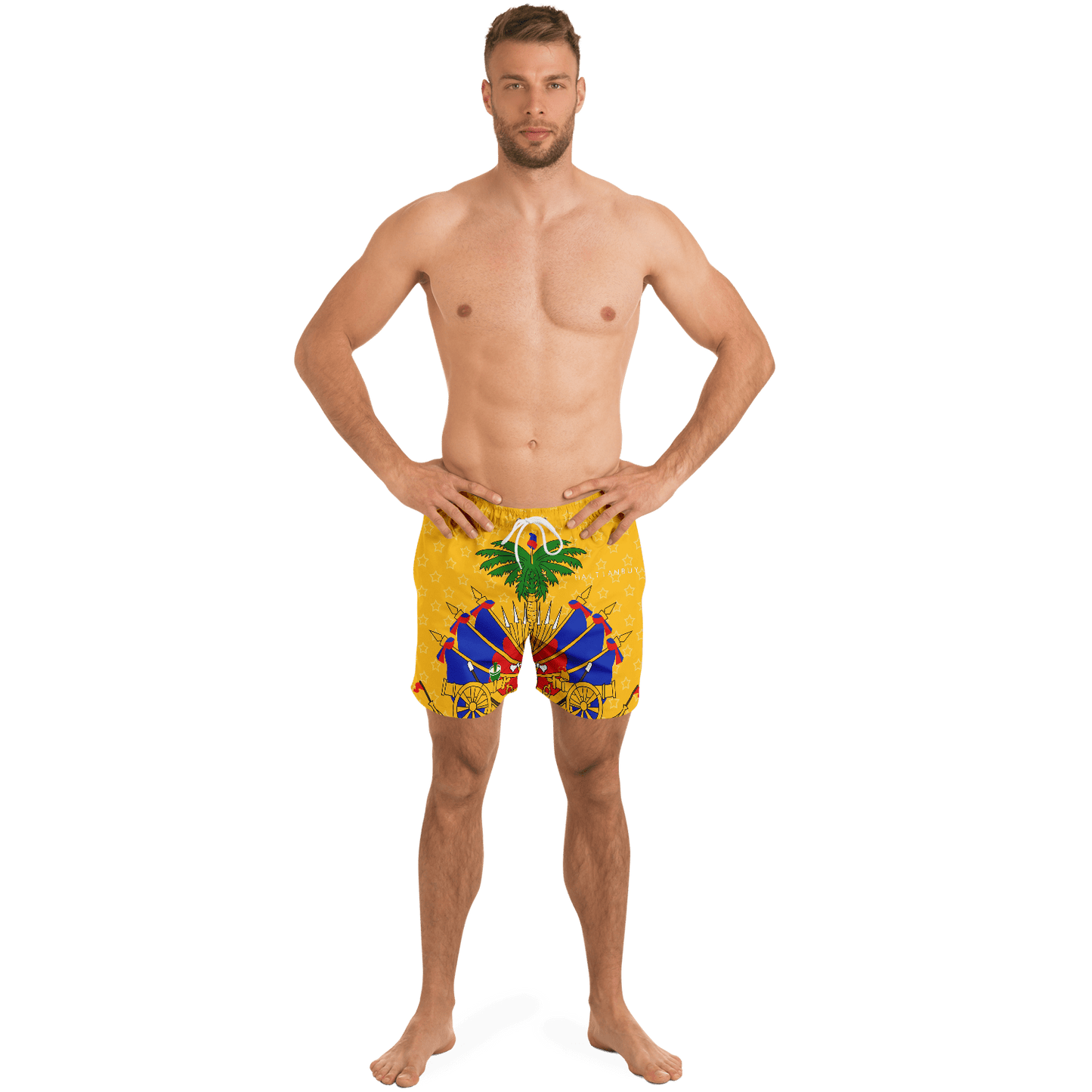 36 - Coat of Arms of Haiti - Star Swim Trunks Men - 1 - Haitianbuy