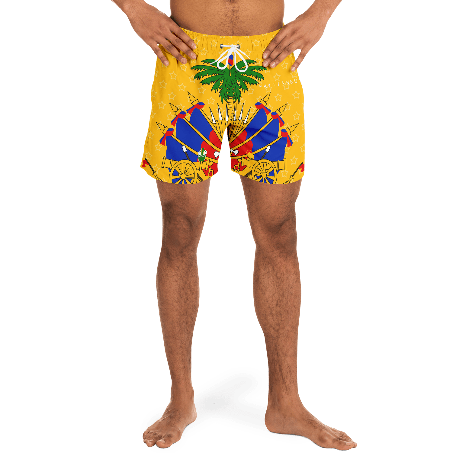 36 - Coat of Arms of Haiti - Star Swim Trunks Men - 1 - Haitianbuy