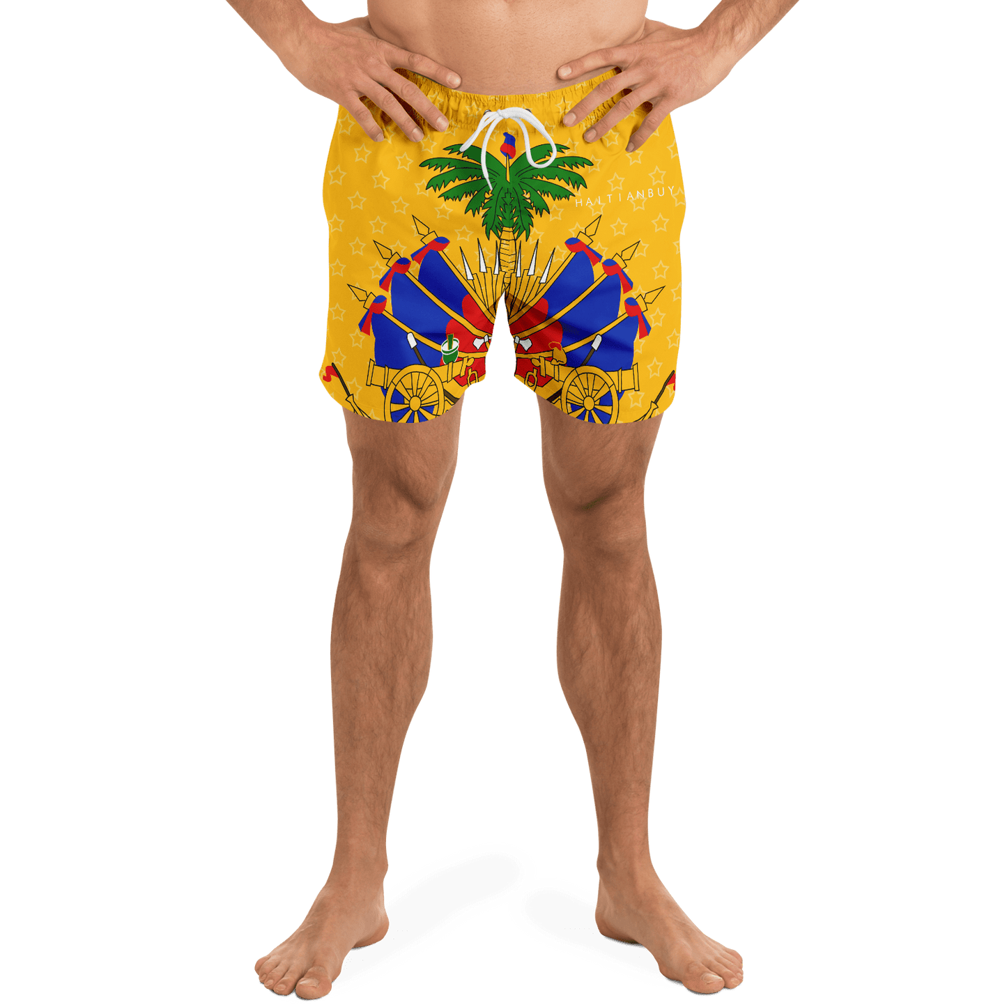 36 - Coat of Arms of Haiti - Star Swim Trunks Men - 1 - Haitianbuy