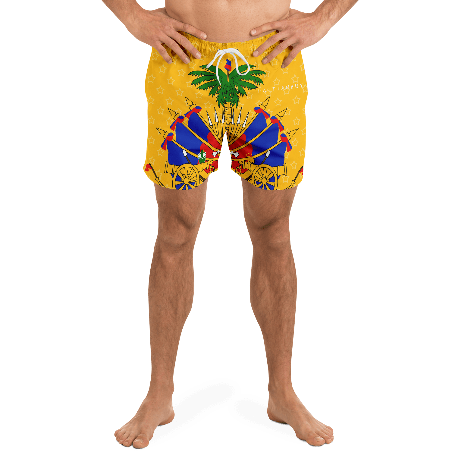 36 - Coat of Arms of Haiti - Star Swim Trunks Men - 1 - Haitianbuy