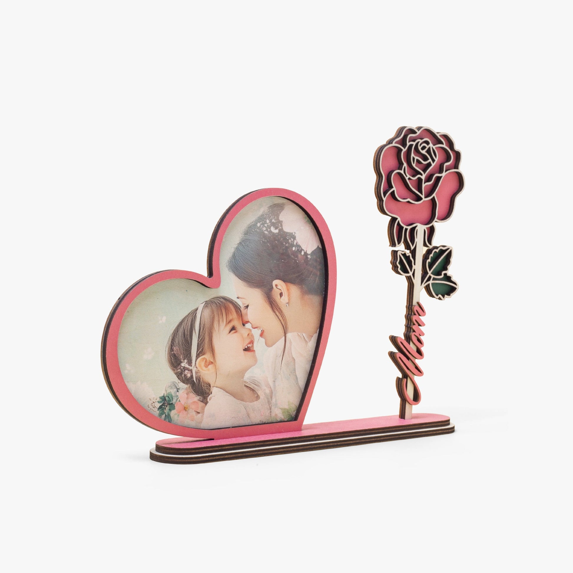 Couple Wood Heart Shape Photo Frame - Haitianbuy