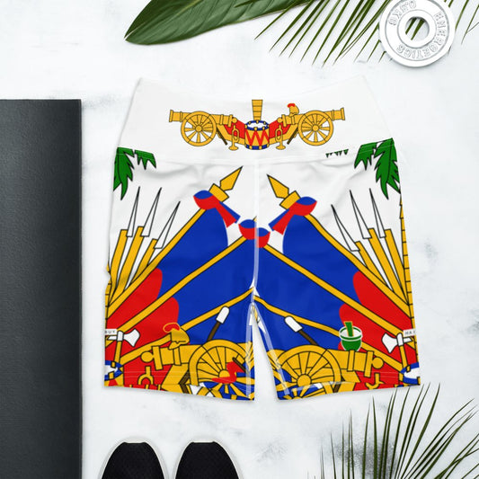 27-COAT OF ARMS OF HAITI Yoga Shorts - Haitianbuy